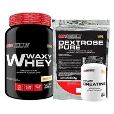 Kit Waxy Whey Protein 900g + Creatina 100g + Dextrose 900g - Bodybuilders (Baunilha)