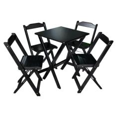 Conjunto De Mesa 60X60 Decor Com 4 Cadeiras Tarimatã Para Area Gourmet