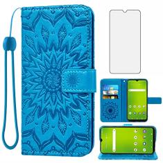 Asuwish Capa de telefone para Cricket Icon 3/At&t Motivate 2/Cricket Splendor Capa carteira com protetor de tela de vidro temperado capa flip fina suporte para cartão acessórios de celular mulheres