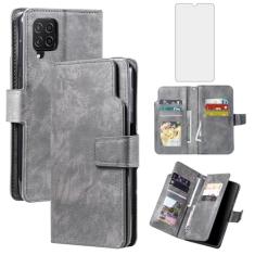 Asuwish Capa de telefone para Samsung Galaxy A22 4G 6,4 polegadas capa carteira com protetor de tela de vidro temperado flip porta-cartão de crédito suporte bolsa fólio TPU celular M32 M22 F22 A 22