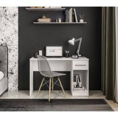 Mesa Escrivaninha com 1 Gaveta e Espaço para Cpu 2319 Branco