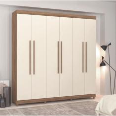 Guarda-roupa Buriti Casal 6 Portas Marrom/Champanhe