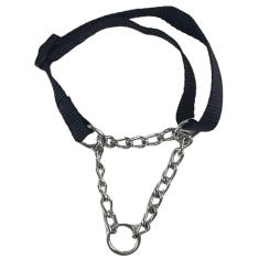 Coleira Guia 1.5cm Corrente Elo Torcido Ajustavel Cachorro