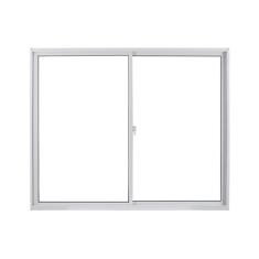 Janela de Alumínio de Correr 100x120cm 2 Folhas com Vidro Liso Linha Soft MGM Branco