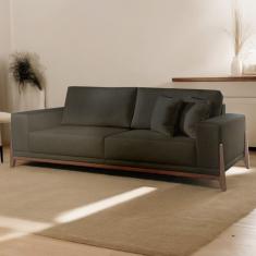 Sofá Fixo Magnus 3 Lugares Luxo 2,30m Cinza