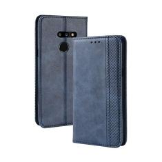 Capa para LG G8 THINQ, carteira de couro com suporte flip para LG G8 THINQ, capa magnética retrô para celular, capa carteira com compartimentos para cartão