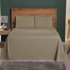 Jogo De Lençol Queen 04 Peças Percal 400 Fios Ponto Palito  - Forte Le