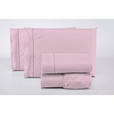 Lençol Avulso Queen Com Elástico 200 Fios 100% Algodão Macio (Rosa)