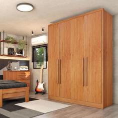 Guarda Roupa Solteiro 4 Portas 2 Gavetas Dinamarca Tcil, Cinamomo