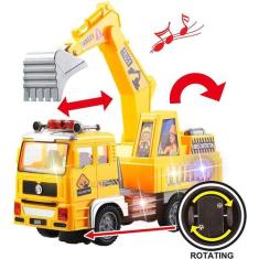 Brinquedo Caminhão Escavadeira Construção com Luzes e Musicas - FUN GA