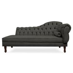 Recamier Divã Cancun 140cm com Capitonê - Esquerda Suede - Passoni Dec