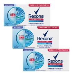 Kit 3 Packs  Sabonete Rexona limpeza profunda 6 unidades