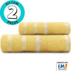 Jogo De Toalhas 2 Peças - Banho + Rosto Marcotex 100% Algodão Pop - Em