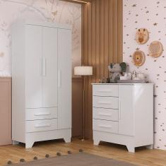 Quarto Infantil Guarda Roupa 3 Portas e CÃ´moda Catavento Rodial
