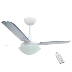 Ventilador Unions Branco 220V 3 Pás Transparentes e Controle - CasaH, 