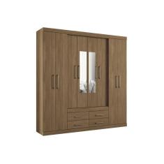 Guarda Roupa Casal 8 Portas E 4 Gavetas c- Espelho Jatoba