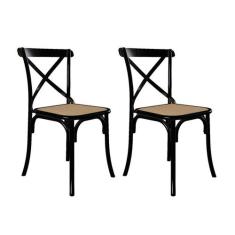 Conjunto 2 Cadeiras I Katarina Preto e Bege New Green - Mobly