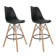 Conjunto com 2 Banquetas Saar Preto - Mobly