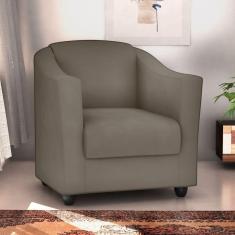 Poltrona Decorativa Bia Matrix Veludo/Marrom Claro