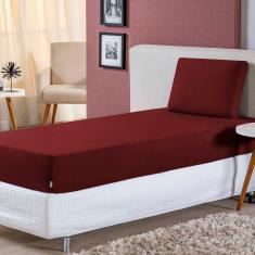 Jogo de Lençol Solteiro Malha 100% Algodão 2 Peças - Vinho