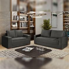 Conjunto Sofá 2 e 3 Lugares Urban Suede/Cinza