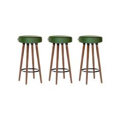 Kit 3 Banquetas Moderna Alta Roma Slim Verde 70cm