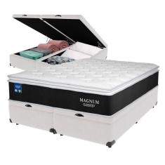 Cama Box Queen Baú Colchão Magnum Plumatex Chronos 180g D26