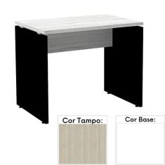 Mesa de Escritório Pé Painel PE25 em MDP 90 x 60 cm Cor Nogueira CasaBlanca e Base Branca