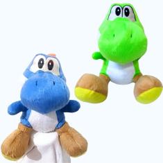 02 Pelúcias Yoshi Azul e Verde 30cm