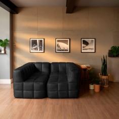 Sofá Guldi Popup com 2 Módulos Canto e 2 Centrais Corino Preto