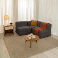 Sofá Guldi Popup com 2 Módulos Centrais e Canto Linho Grafite