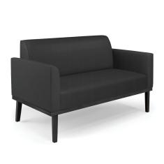 Sofá Namoradeira Base De Madeira Fixa Preto Marisa Corino D03 - D\`rossi Cor Preto