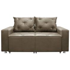 Sofá 2 Lugares Retrátil Bariloche Veludo Shop Das Cabeceira Castor