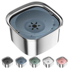UPSKY Tigela de água para cães 3L de aço inoxidável de 2,9 ml, sem derramamento, tigela de água para cães de grande capacidade, alimentador lento de água, à prova de derramamento, dispensador de água