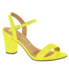 Sandália Vizzano Salto Médio Feminina Cor:Amarelo;Tamanho:40