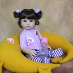 boneca bebe reborn realista corpo todo de silicone pode dar banho - bz