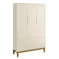 Guarda Roupa Infantil 3 Portas Classic com Pés Amadeirado - Reller Móv