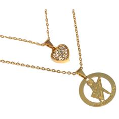 Colar Duplo Arquiteta Arquitetura Obra Folheado Ouro 18k