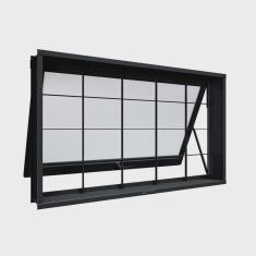 Janela de Aço Maximo Ar com Grade Quadrada 60x60x12cm Facilitá Lucasa