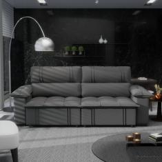 Sofá Retrátil E Reclinável 2 Lugares 250cm Zurique Montreal Cinza