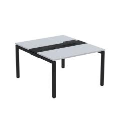 Mesa Plataforma Dupla Com Pé De Aço Para Coworking 110x140-2p Pdc11-14-2p Cinza-preto