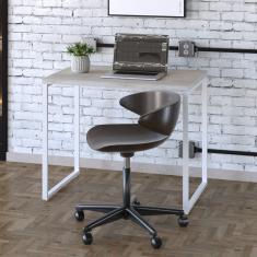 Mesa Para Escritório Office Estilo Industrial 90cm Kuadra Snow-est.branca