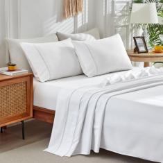 Jogo de Lençol Queen 4 Peças Milano Percal 400 Fios Ponto Palito - Bel
