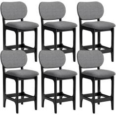 Kit 06 Banquetas Baixa Bar Cozinha E Sala De Jantar Fixa Betta L02 Pre