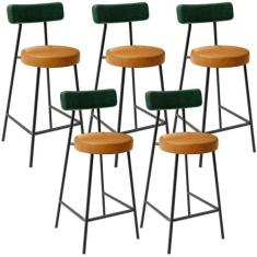 Kit 05 Banquetas Baixa Cozinha Sala Jantar Bancada Milão L02 material 