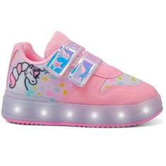 Tenis Com Luzes Led Lol Unicornio Infantil Feminina-Feminino
