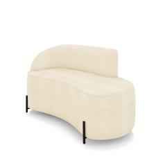 Sofá 2 Lugares Orgânico 140cm Pé Ferro Preto Morgan Bouclê Bege D03 - D'Rossi