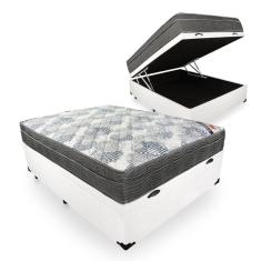 Cama Box Com Baú Casal + Colchão De Molas Ensacadas - Ortobom - iso SuperPocket 138x188x67cm