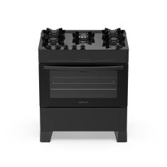 Fogão 5 Bocas Atlas Automático Milão Top Glass Mesa de Vidro Preto, Bi