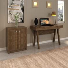 Conjunto Home Office Escrivaninha Me4128 120cm e Balcão 2 Portas Espresso Móveis